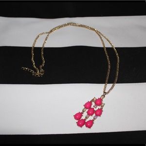 Long Gold & Pink Necklace